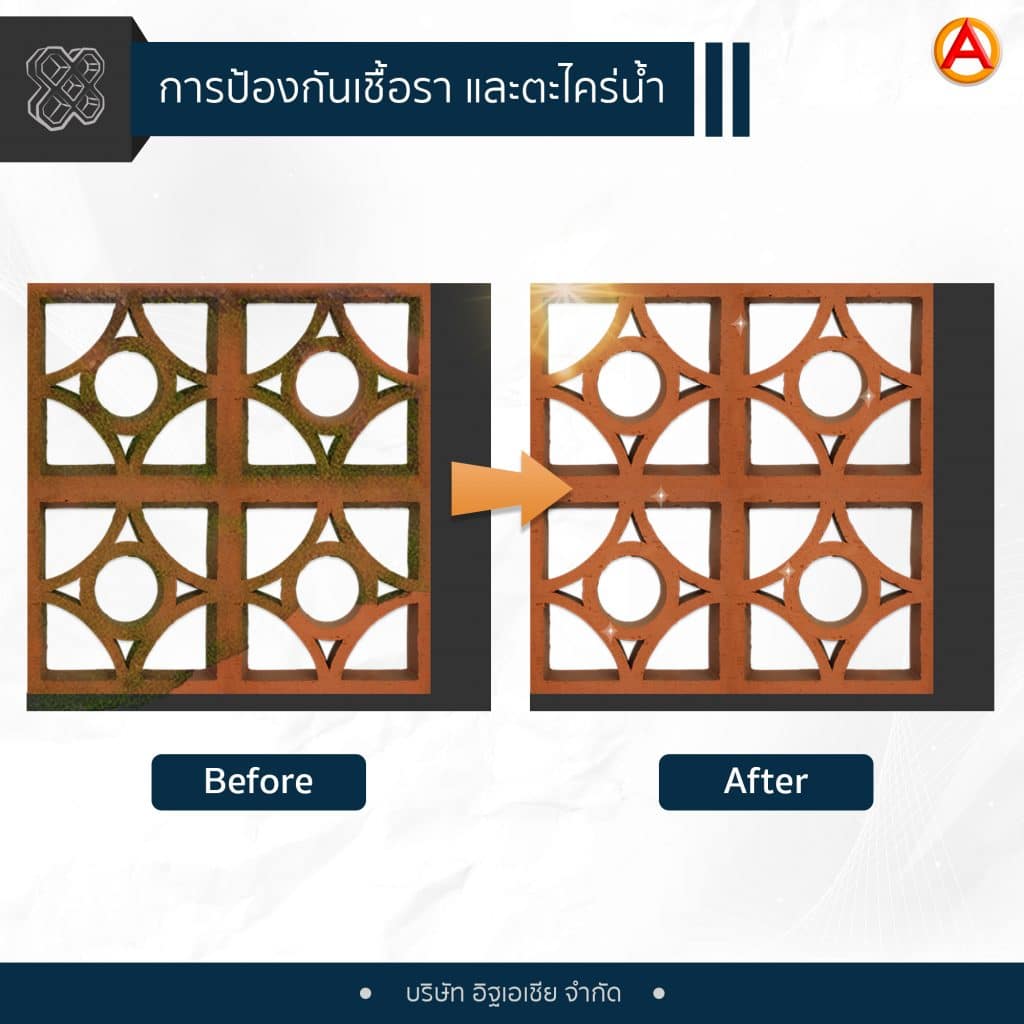 ป้องกันผนังอิฐแดงช่องลมอย่างไรไม่ให้เกิดเชื้อรา และตะไคร่น้ำ